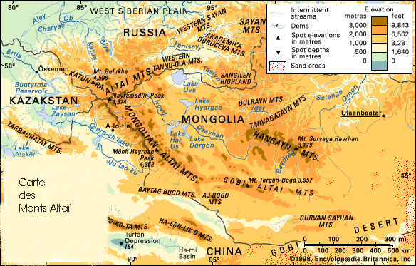 carte des monts altai